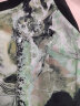 颜域（YANYEE）2024新款设计感抽象印花法式连衣裙女夏真丝V领吊带裙中长裙 绿花 XXL/44 晒单实拍图