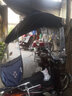 馗龙电动车雨棚新款加厚防晒防雨电动摩托车遮雨棚篷加固电瓶车遮阳伞 藏青海豚【吊窗经典快拆支架】 实拍图