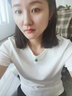 可玉可求 和田玉无事牌吊坠 女士18K金镶碧玉菠菜绿精致锁骨项链 碧玉款 Q0092z 晒单实拍图