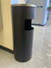 迪麦佳不锈钢垃圾桶烟灰缸桶酒店大堂商用立式烟灰桶电梯口烟区果皮桶 7024圆形落地烟灰垃圾桶（磨砂黑） 实拍图