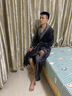 千年马法兰绒睡袍男冬季加厚睡袍浴袍男士睡衣大码秋冬天长款浴衣 深灰 M 实拍图