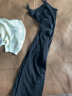 欧莎（OSA）V领短袖针织衫吊带连衣裙两件女士薄款气质套装 黑色 L 晒单实拍图