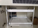 家佰利厨房拉篮橱柜可抽拉碗篮调味篮嵌入式衣柜拉篮家用碗架厨房置物架 碗碟款白色双层大号【带接水盘】 实拍图