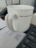 景顺景德镇陶瓷茶杯带盖办公室会议杯子金边茶杯白瓷杯定制logo刻字 金钟杯(银边) 400ml 实拍图