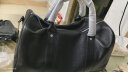 斐格男士旅行包手提真皮旅行袋大容量行李包出差运动健身包单肩包男包 黑色加大版(独立鞋位设计) 实拍图