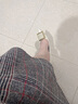 蓝晨语依 漆皮高跟鞋女欧美尖头漆皮细跟浅口方扣单鞋酒红婚鞋 米白色 37 实拍图
