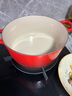 酷彩（Le Creuset）法国进口珐琅锅铸铁22/24/26cm圆形锅汤锅焖蒸炖煮锅煲汤微压锅 【3-5口之家】红色 24cm 实拍图