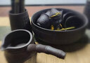 瓷牌茗茶具紫砂自动茶具套装旋转出水懒人功夫茶具家用办公泡茶器悟空茶宠 紫砂《文竹》自动+茶道茶罐茶洗+小悟空+胡桃长盘黑 实拍图