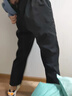 杉努裤子男士秋冬季加绒加厚直筒宽松休闲拖地学生阔腿百搭垂坠西长裤 九分裤1216JR黑色（加绒款） M （建议95-115斤） 实拍图