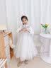 小咔衣浓儿童礼服公主裙高端花童婚纱小女孩主持人女童钢琴演奏演出服夏季 白色20066长款长袖 130 实拍图