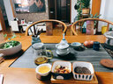 舍里日式陶瓷小菜碟蘸酱料盘子水果零食小吃碟家用调料碟商用茶馆果盘 两格零食盘套装含托盘-白叶+兰草 实拍图