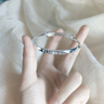 瑞诺足银手镯女士镯子推拉时尚年轻款闺蜜生日生日礼物送女友 lucky手镯+证书 实拍图