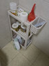 唐易浴室置物架厨房洗手间多层收纳架厕所卫生间神器落地式塑料储物架 白色三层（带收纳篮）+移动滑轮 实拍图