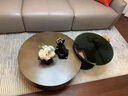 新品安嘉 茶几 意式轻奢圆形茶几钢化玻璃不锈钢家用客厅创意设计师茶几 8ocm茶几+55cm边几 实拍图