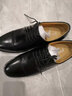 金猴（JINHOU）绅士男鞋牛皮三接头 百搭商务系带男士正装鞋皮鞋 黑色 42 实拍图