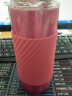 equra 一克拉保温杯咖啡杯吸管杯成人办公室学生直饮杯316不锈钢水杯 玫红 520ml 实拍图