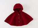 戴维贝拉（DAVE＆BELLA）儿童斗篷女童披风外套小童上衣洋气女宝宝衣服春季新年童装 暗红色【DB3236956】 140 cm（建议身高130-140cm） 实拍图
