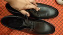 红蜻蜓男棉鞋商务圆头休闲鞋正装皮鞋男德比鞋WTA5712黑色加绒43 实拍图