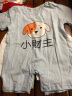 嘉贝艾尔婴儿衣服夏装婴儿连体衣短袖男女宝宝衣服0-3-6-1岁 我爸超帅黄 80cm 实拍图