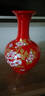 傲世景德镇陶瓷器红色花瓶工艺品客厅摆件家居博古架装饰品瓷瓶摆设 大号中国红牡丹赏瓶+底座 实拍图