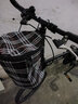 一和电动自行车车筐前车筐篮子儿童折叠单车通用框筐车头前置挂蓝篓子 黑色格子【有盖】 实拍图