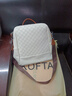 KOFTA品牌 棋盘格真皮双肩包女2025新款女士背包休闲书包百搭生日礼物 白色 实拍图