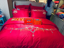 富安娜家纺结婚四件套60支长绒棉床单被套纯棉婚庆刺绣套件203*229cm 实拍图