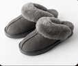 内泊【防寒必备】羊皮毛一体毛毛拖鞋男冬季乳胶家居防臭保暖女士灰45 实拍图