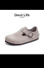 Devo Life的沃软木鞋男女同款时尚穆勒鞋情侣休闲鞋 66008 灰色反绒皮 36 实拍图