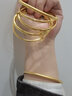 明牌珠宝实心黄金手镯女款 足金光板素圈抽拉金手镯AFI0177工费800 新潮款金镯子 约35.34克 实拍图