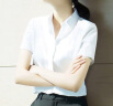 雀后雀后白衬衫女短袖夏季薄款职业工装气质正装工作服方领衬衣女XL 晒单实拍图