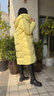 雅鹿品牌长款羽绒服女长过膝新款冬季加厚保暖时尚宽松鸭绒连帽外套 黄色 L （推荐150-175斤） 实拍图