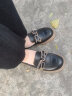 森达（SENDA）甜美乐福鞋女秋季新款商场同款时尚学院真皮厚底单鞋SKC01AA3 黑色 38 实拍图