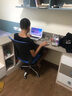 依恋达家用电脑椅子办公椅人体工学椅办公室转椅可调节会议椅职员椅座椅 蓝网黑框【逍遥版】 实拍图