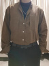 星禾莱长袖衬衫男士小众设计感宽松衬衣咖啡色休闲薄外搭男生国风春天 咖色 XL 实拍图