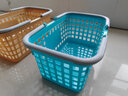 魔丽 多功能家用塑料篮子手提超市购物篮买菜便携篮药店专用 杂物厨房收纳筐篮 咖啡色 小号28*21.5cm 实拍图