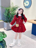 G.DUCKKIDS小黄鸭童装女童连衣裙秋冬季加厚保暖中大童小香风拜年服儿童裙子 小香风红色裙子 160 建议13~14岁【150-160cm】c 实拍图