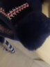 侬依拉帽子女秋冬天保暖毛线帽甜美可爱女士帽子冬季骑车韩版护耳针织帽 藏青色帽子+手套 实拍图