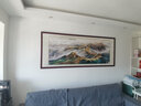 良品大师流水生财山水画办公室挂画中式客厅装饰画靠山图茶室字画风景壁画 万里长城A3 88*218cm宣纸+红木框（热卖款） 实拍图
