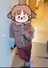 惠夫人儿童棉拖女冬季2-8岁亲子居家厚底棉鞋包跟防滑卡通毛绒男宝宝拖 猫咪儿童包跟 皮红 200(26-27内长约17.5CM) 实拍图