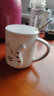 传旗陶瓷马克杯350ml带盖带勺牛奶杯子咖啡杯早餐杯猫咪C 实拍图