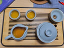 琦轩源  汝窑功夫茶具套装陶瓷家用办公室汝瓷开片泡茶器带茶盘茶壶茶杯公道杯茶漏整套高档送礼 汝窑故里吉祥壶9件套+长方黑茶盘 实拍图