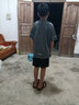 艾伦伯顿（Alen Botun）运动套装男健身服速干冰丝休闲短袖夏季薄款t恤训练篮球跑步服 暗黑套装+灰黑套装 L(130-145)斤 实拍图