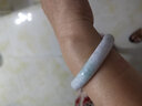 泽心雅玉 翡翠玉手镯糯冰种豆绿色处理级少女款送女友 飘手镯58-59（适合105斤-120斤） 实拍图