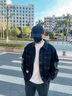 风梵名男士高端牛仔外套男宽松工装夹克春秋季休闲上衣服翻领外衣大码 灰色不加绒 XL （体重150-170斤） 实拍图