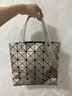 CLEVER & KETCH包包女包潮镭射几何菱格折叠包通勤托特包购物包生日礼物送女友 银灰色 实拍图