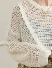 阔色（kuose）白色镂空罩衫碎花吊带连衣裙2024春季新款女针织上衣套装 米白色针织衫2004 M 晒单实拍图