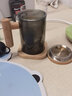 木笙玩物（MUSHENGWANWU）玻璃茶杯茶水分离杯子高档办公室过滤喝茶水杯带把泡茶杯男士 青钝木笙2B-有内胆有杯垫 300ml 实拍图