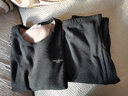 雅鹿男士保暖内衣男加绒加厚套装含羽绒蚕丝防寒加大码秋衣秋裤打底衣 黑色中领(上衣+裤子套装) L (85-108斤) 实拍图