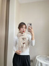 玛丽亚·古琦（MARJA KURKI）山羊绒围巾女冬季 纯色披肩围巾百搭保暖情侣款 盛放的雪花 米色 实拍图